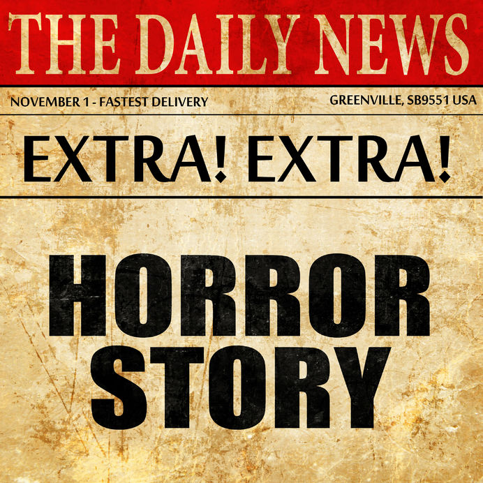 71755637 - horror story, article text in newspaper
